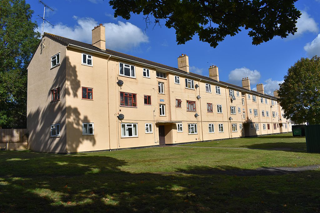 View of block of flats in Matson, Gloucester